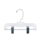 NAHANCO 1610RCLH Plastic Skirt/Slack Hangers, Infant Super Heavy Weight with Long Hook and Metal Clips, Hi-Impact, White (Pack of 100)