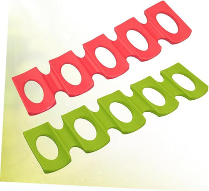 2pcs Silicone Beer Mat Organizer Stacking Rack for Wine Bottles and Cans Drinks Pad for Home Party Refrigerator Bar Green Red