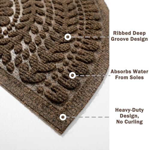 RORA Half Circle Door Mat Front Door Mat Outside Entrance Welcome Mat 17x30 - Image 5