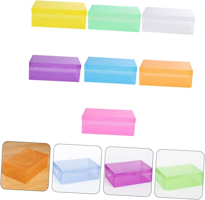 Healifty Shoe Storage Box Sturdy Plastic Foldable Storage Bin Stacked Shoe Boxes Easy to Use