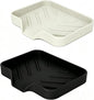 2 Pack Silicone Soap Dish, Self Draining Soap Dish, Non Slip Bar Soap and Sponge Holder for Bathroom Kitchen Sink Counter Organizer Easy to Clean Soap Tray Waterfall Soap Saver (Black&Beige)