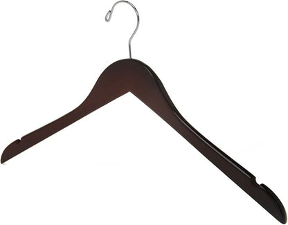 Quality Semi Curved Mahogany Wooden Suit Hangers, 80-Pack Smooth Finish Solid Wood Coat Hanger with Swivel Hook, Jacket, Pant, Dress Clothes Hangers Mahogany, 80
