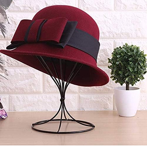 Mydio 2 Pieces Modern Metal Hat Stands Durable Stable Metal Hat Cap Rack Wigs Holder (black)