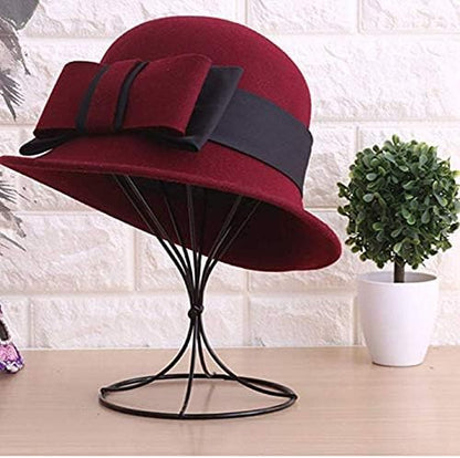 Mydio 2 Pieces Modern Metal Hat Stands Durable Stable Metal Hat Cap Rack Wigs Holder (black)