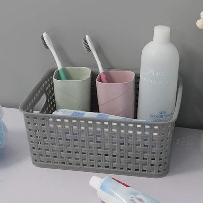 6-pack Grey Woven Plastic Storage Baskets, Organizing Bins