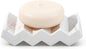 Self Draining Bar Soap Holder Diatomite Soap Dish Fast Drying Soap Saver Small Sponge Caddy for Shower, Bathroom, Kitchen Sink, Marble White
