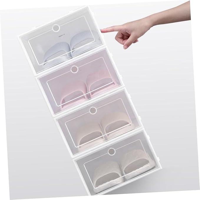 24pcs Thicken Shoe Storage Box Transparent Shoes Case Space-saving Organizer for Closets Entryways Spaces for Easy Access