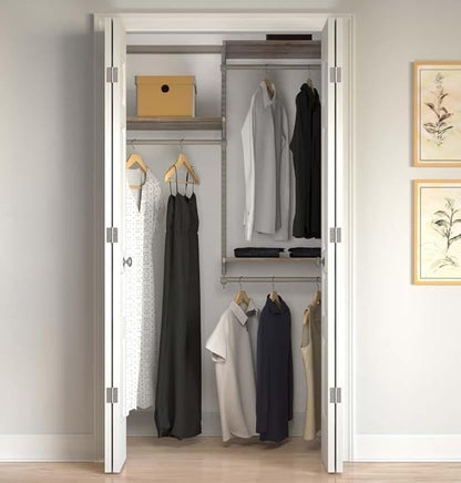 Closet Culture by Knape & Vogt 5.25 in. H x 23.50 in. W x 17.00 in. D Champagne Nickel Shoe Rack Kit for Closet System, 0335-SRK-CN