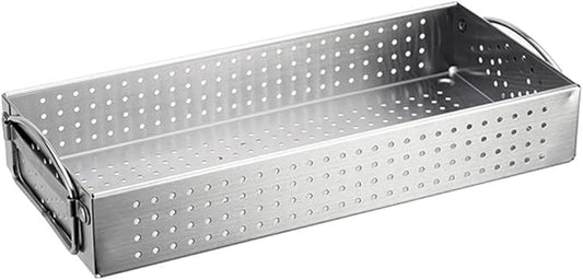 Hemoton Stainless Steel Chopsticks Holder Utensil Organizer Case with Drainage Large Capacity Rectangular Kitchen Storage Box for Cutlery and Cooking Tools