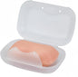Soap Holder Container, Portable Bar Soap Saver Scrubber Case for Bathroom and Kitchen (Transparent)