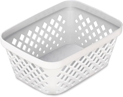 Glad Plastic Storage Basket Set - Multipurpose Drawer Trays, Kitchen Pantry Containers, and Bathroom Bins - 9 Pack Small Organizers, White, 6.25" L x 4.6" W x 2.7" H