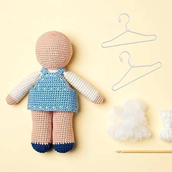 20Pcs Mini Hangers Metal Doll Clothes Holders Wire Rack Stand Doll Clothes Rack for Doll Clothes Gown Dress Outfit Doll Clothes Accessories (Rose Gold,15cm)