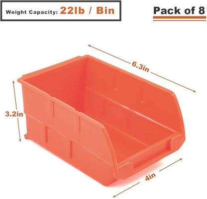 Wallmaster 8-Bin Storage Bins Garage Rack System & Bike Rack for Garage 2-Pack Bike Hooks Bike Hanger Wall Mount