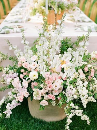 6PCS White Artificial Delphinium Flowers 33" Long Stems White Flowers Larkspur Silk Flowers for Tall Vase White Fake Flowers for Wedding Centerpieces for Home Decor Indoor (White) - Image 5