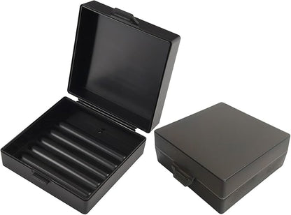Soap Holder 2 Pack, Shower Bar Case Box Fit Dr Squatch, Waterproof Travel Container with Lid, Square Bathroom Soap Dish for Camping Gym Outdoor Traveling (Black/Clear Black)