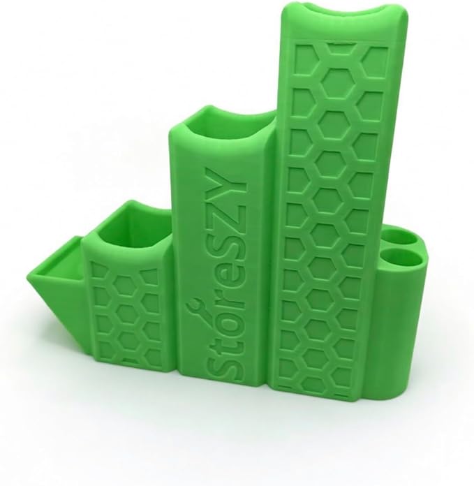 ZipStation Pro Zip Tie Organizer – 3 Tier Holder with Cutter Slot & Pen Storage – Magnetic Toolbox Organizer (Lime Green)