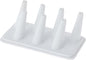 Plymor White Faux Leather Ring Finger Display, Seven on Rectangular Base, 6.75" W x 3.5" D x 2.25" H