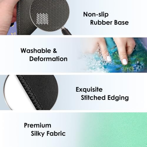 FROGIGO Mouse Pad with Stitched Edges - Solid Color Mousepad for Women, 9.25 x 7.75 inch Washable Square Desk Pad, Non-Slip Rubber Base, Office Home Laptop Accessories - Sage Green - Image 5