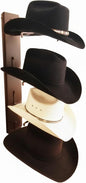 American Made 4 Hat Cowboy Hat Rack – Crown Up Wall Mounted Hat Holder Rust Steel