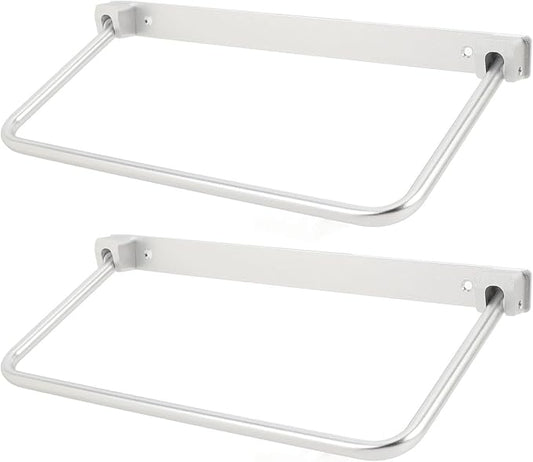 Cyrank Wall Mounted Shoe Storage Rack, Foldable RV Shoe Rack Space Saving Hanging Organizer Aluminum Alloy in Camping RV Travel (Silver)