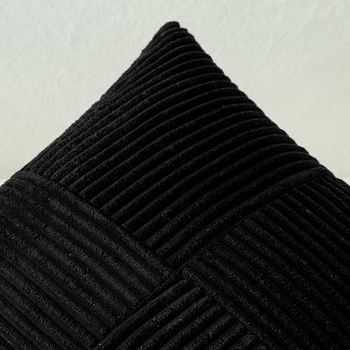 MIULEE Black Decorative Lumbar Throw Pillow Covers 14x24 Inch 2 Pack - Image 2