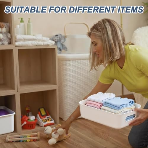uxcell 4Pcs Yellow Plastic Storage Bins 8.5"x5.7"x2.8" Pantry Organizer - Image 7