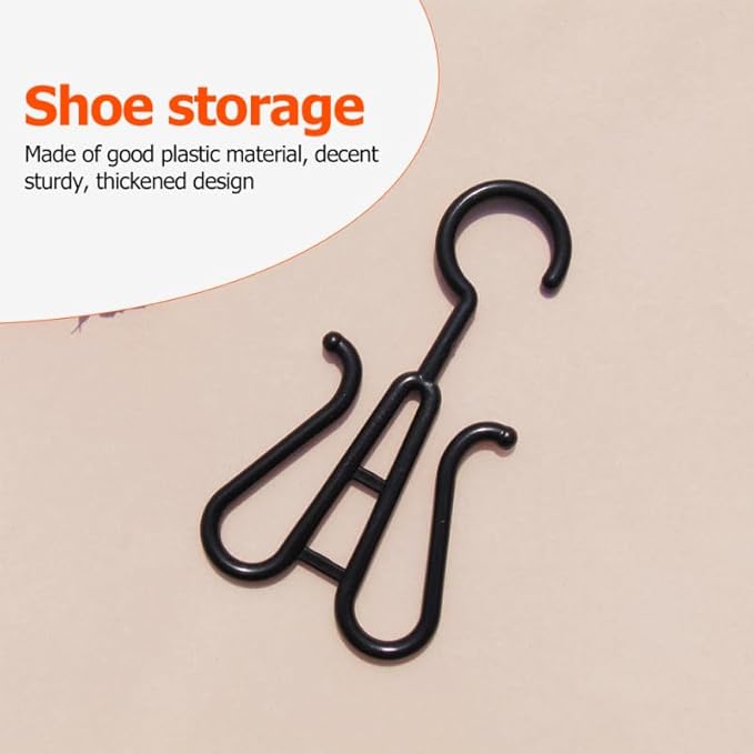 Hemobllo 10 Pack Shoe Organizer Rack Double Hooks Plastic Hangers for Slippers and Shoes Space-Saving Hanging for Closet Door