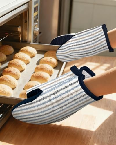 100% Thick Cotton Mini Oven Mitts Silicone Grip Colorful Stripe - Image 5