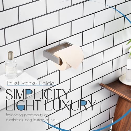 KOKOSIRI Toilet Paper Holder Spring Loaded Bathroom Toilet Roll Holder Wall Mount Stainless Steel Brushed Nickel B2011BR - Image 3