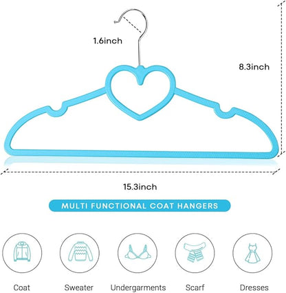 Plastic Hangers 20 Pack, Blue Shirt Hangers Ultra Thin Space Saving with 360 Degree Swivel Hook, Strong & Durable Adult for Dress, Shirts, Coats