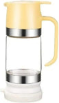 Kitchen Tool 300ml Glass Honey Dispenser Clear with Handle Honey Jar Syrup Bottle for Coffee Tea Home Use(Yellow-300ml)