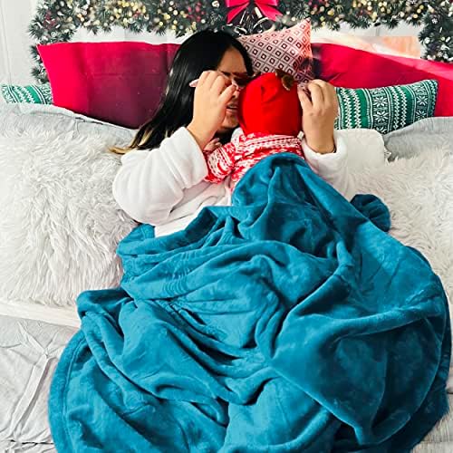 Bedsure GentleSoft Twin XL Fleece Blanket Dorm Bedding - Lightweight Soft Cozy Blankets for Bed, Sofa, Couch, Travel, Camping, Teal Blue, 66"x90" - Image 6
