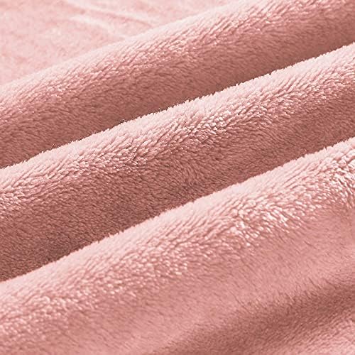 BEDELITE Fleece Blanket Soft Plush Queen Size Bed Blanket Pink 90"x90" - Image 5