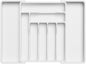 Lifewit Utensil Organizer for Kitchen Drawer, Expandable Cooking Silverware Tray, Adjustable Cutlery Flatware Holder, Plastic Spatula Tools Storage Divider, 13-22.4 x 15", White