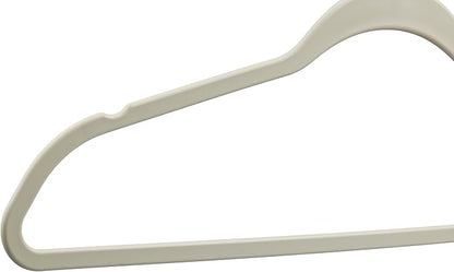DEILSY™ Ivory Hangers 50 Pack - Non Velvet Slim Hangers - Durable Hanger Space Saver for Closet Organization, Shirts, Dresses, Jackets, Pants, Adult Clothes Storage Solution