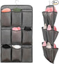 2 Pcs Closet Organizer Dual Sided Hanging Shoe Storage Bag Underwear Socks Holder with 18 Pockets (FABRIC POCKETS)