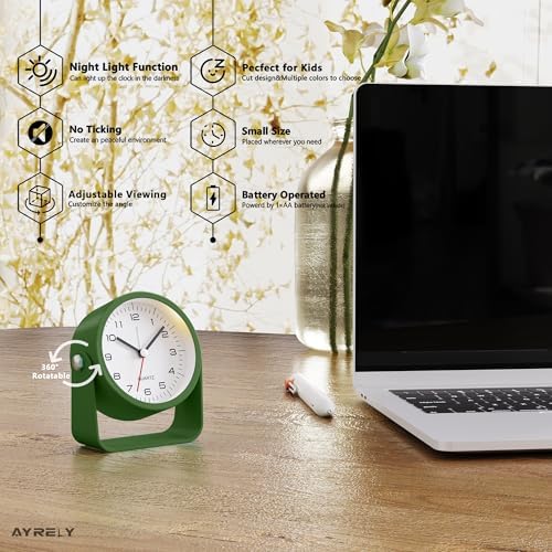 AYRELY® 3.5" Small Analog Travel Alarm Clock, Battery Operated Desk Clock - Image 2