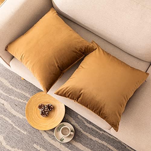 NiNi ALL Brown Velvet Throw Pillow Covers 26x26 Pack of 2 Decorative Couch - Image 3