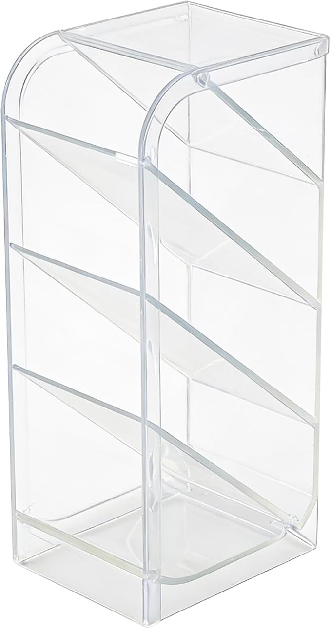 4-Tier Acrylic Rollerball Perfume Organizer, 45° Slanted Perfume Holder, Transparent ScentBird & Travel Size Perfume Sample Storage Case(1 pack)