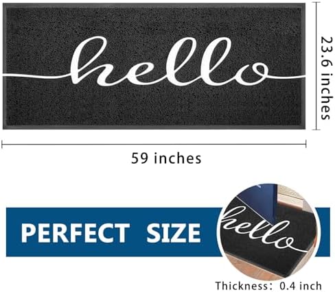 EARTHALL Funny Hello Mats Outside/Inside 59"x24", Front Door Mat Outdoor Entrance, Indoor Outdoor Mats for Home Entrance, Funny Doormat Outside/Inside Entry, Front Porch Decor for Farmhouse - Image 2