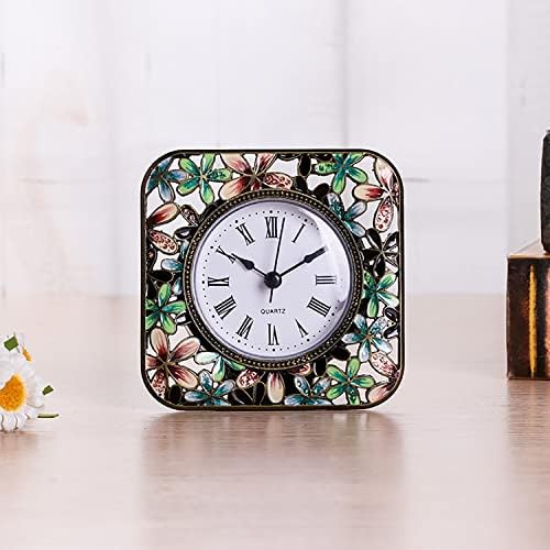 Decorative Mini Table Clock, Vintage Metal Silent Analog Quartz Battery Operated Table Top Clock for Living Room Decor Shelf - Image 5