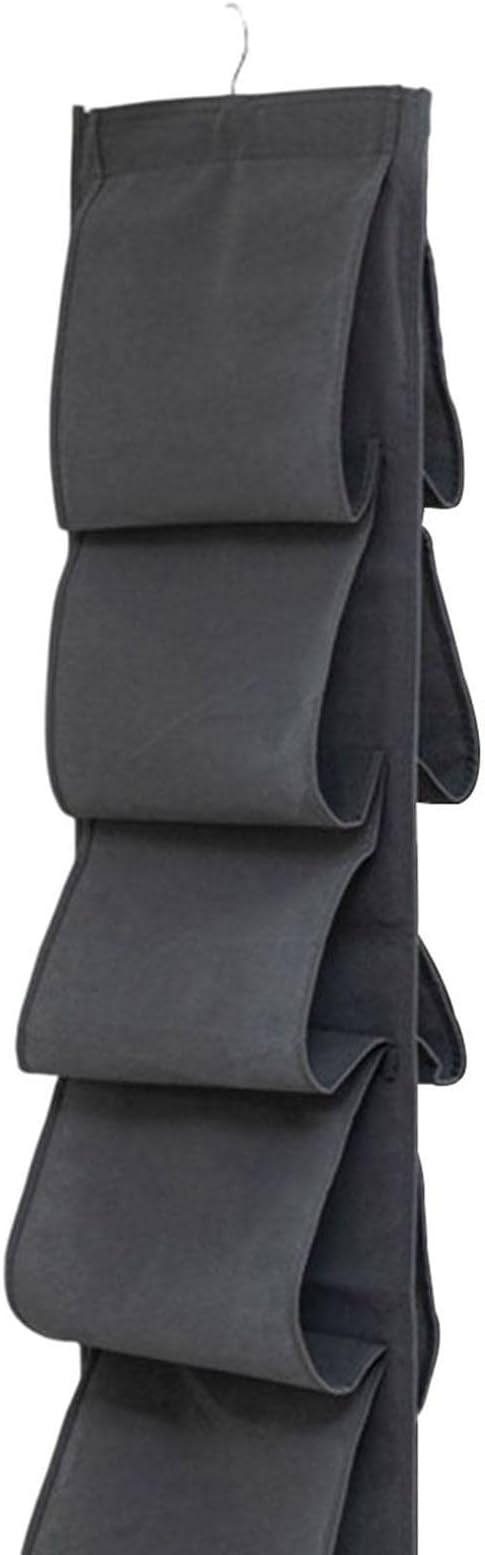 Amagogo Hanging Shoes Rack Strong Over Organizer Complete Pocket to Door Wardrobe, Grey, 35cmx25cmx1cm