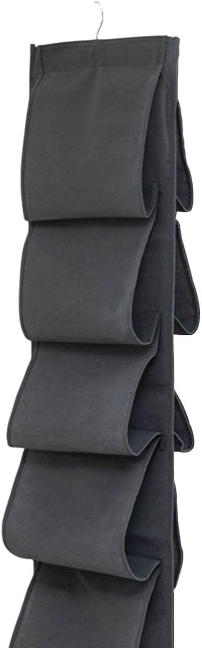 Amagogo Hanging Shoes Rack Strong Over Organizer Complete Pocket to Door Wardrobe, Grey, 35cmx25cmx1cm