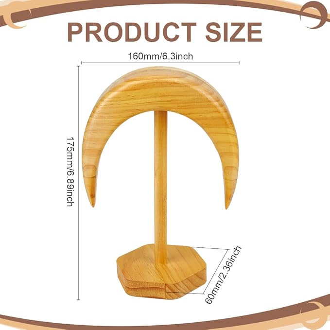 BENECREAT Hat Display Stands with Stable Base, 6.8x6.2x2.3inch Antique Style Tabletop Cap Holder for Retailer Trade Shows, Boutique Window Displays, Vendors Sales