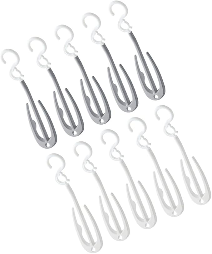 Hemobllo 10-Piece Portable Plastic Shoes Drying Rack Double Hooks Hanging Shoe Holder for Home Use Slippers Organizer for Laundry Room and Balcony