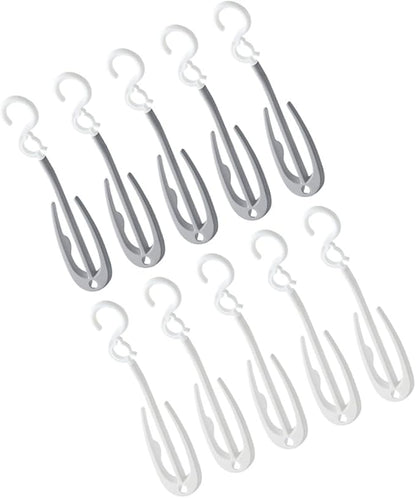 Hemobllo 10-Piece Portable Plastic Shoes Drying Rack Double Hooks Hanging Shoe Holder for Home Use Slippers Organizer for Laundry Room and Balcony