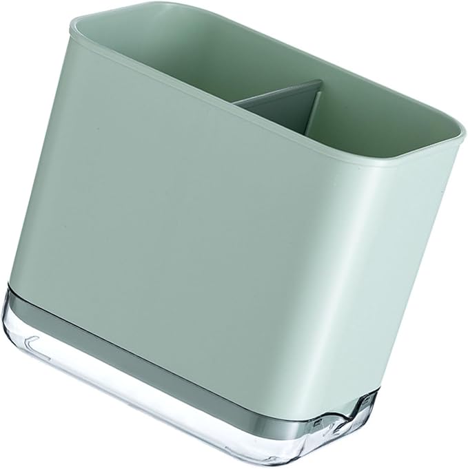 Kitchen Utensil Holder, Silverware Drying Basket Cutlery Drainer Caddy Silverware Cutlery Organizer Flatware Holder with 2 Compartments (Green)