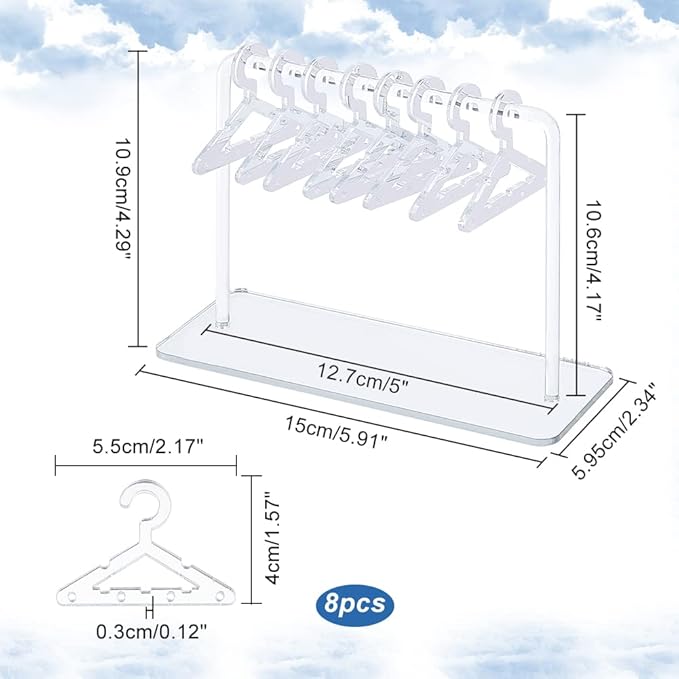 PH PandaHall Coat Hanger Earring Holder, Jewelry Display Dangle Earring Hanging Organizer Mini Earring Necklace Hanger Ear Studs Display Rack for Retail Show Personal Exhibition, 2.3x5.9x4.2inch