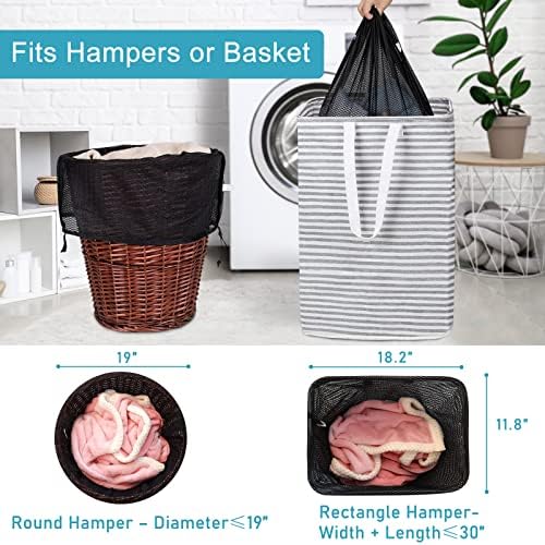 Polecasa 2 Pack Heavy Duty Diamond Mesh Laundry Bag, 30x36", Black - Image 4