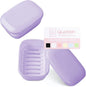 Quatish 2 Pack Travel Soap Container, Portable Soap Holder with Lid, Bar Soap Holder, Soap Case for Camping Gym Travel, Soap Box for Bathroom,Purple